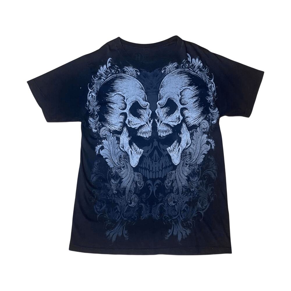 Y2K Skull2SKull Graphic T Shirt Black M